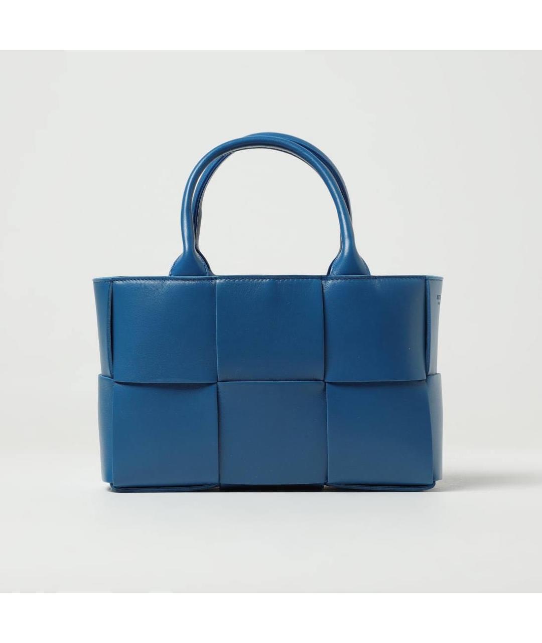 BOTTEGA VENETA Бирюзовая кожаная сумка с короткими ручками, фото 4