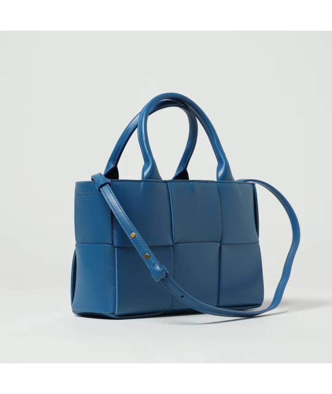BOTTEGA VENETA Бирюзовая кожаная сумка с короткими ручками, фото 2