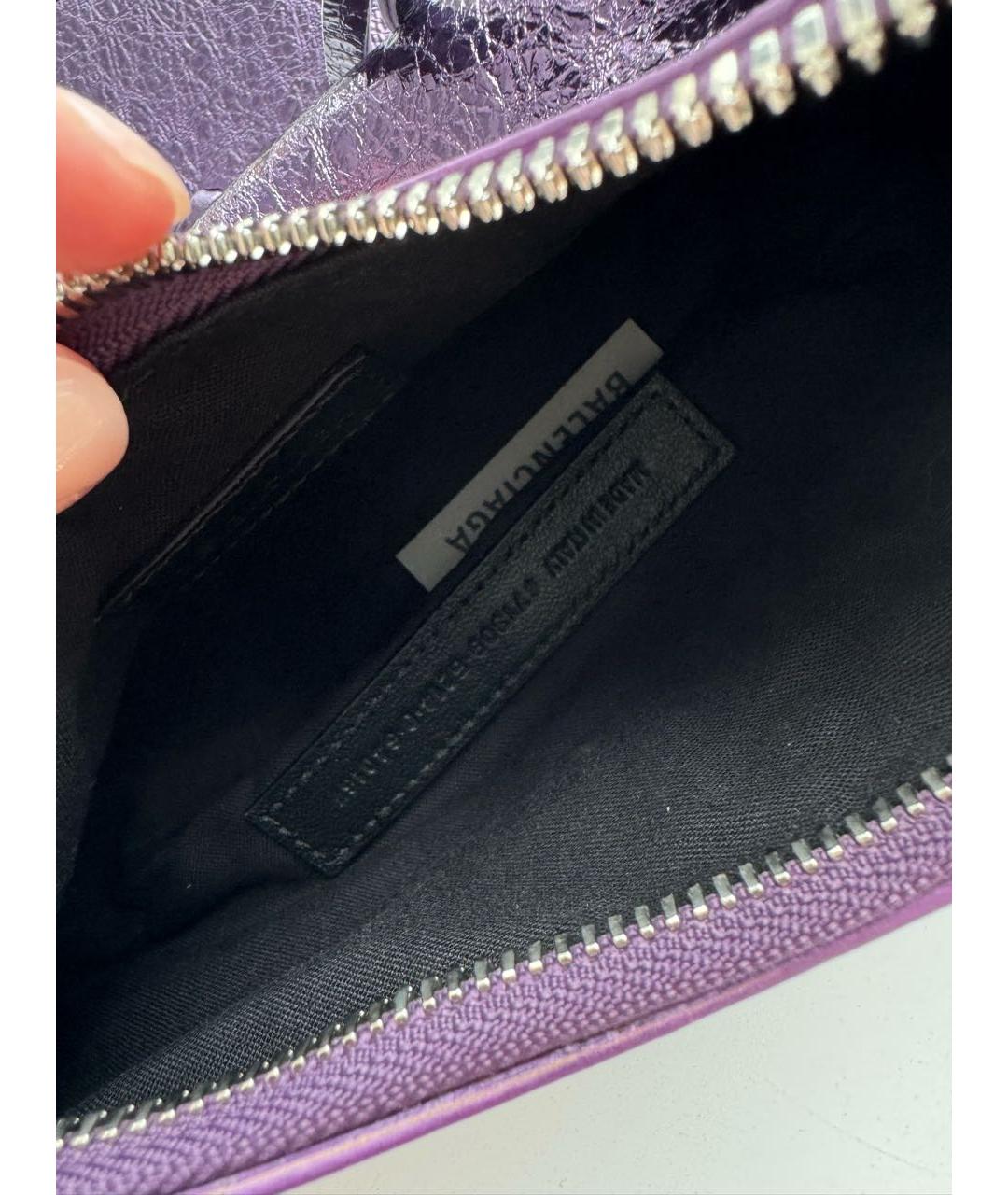 BALENCIAGA Фиолетовая сумка через плечо из лакированной кожи, фото 7