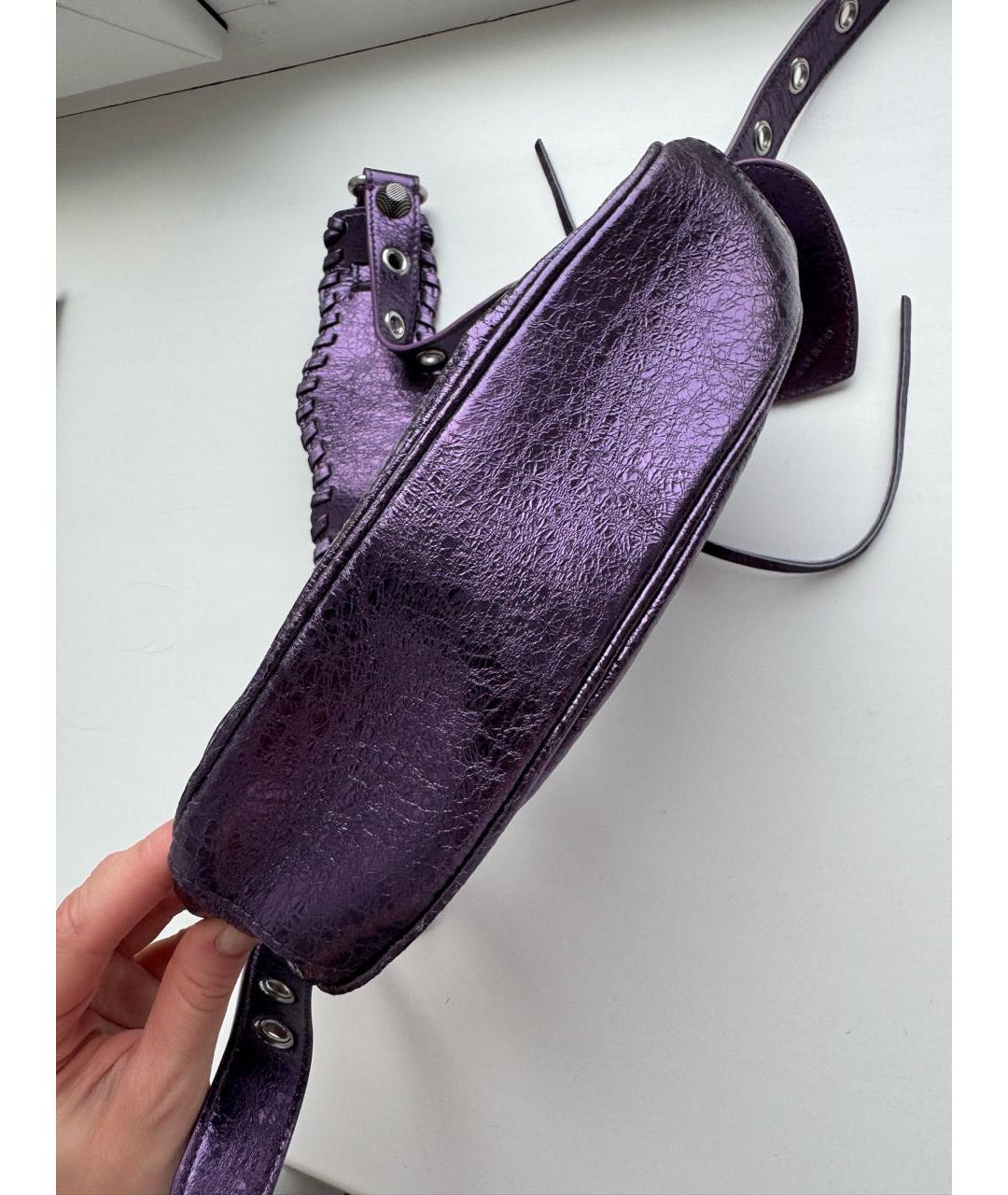 BALENCIAGA Фиолетовая сумка через плечо из лакированной кожи, фото 2