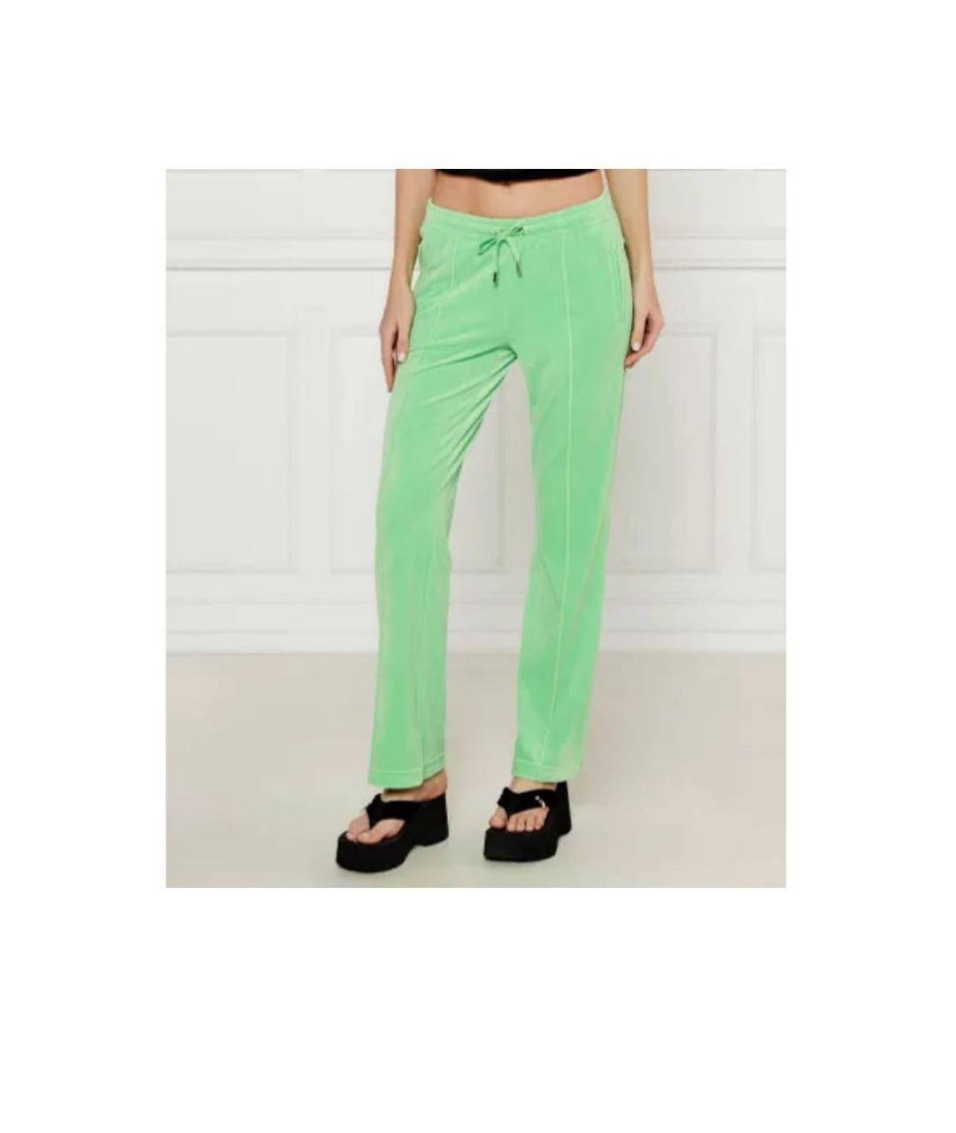 JUICY COUTURE Салатовые велюровые спортивные брюки и шорты, фото 4
