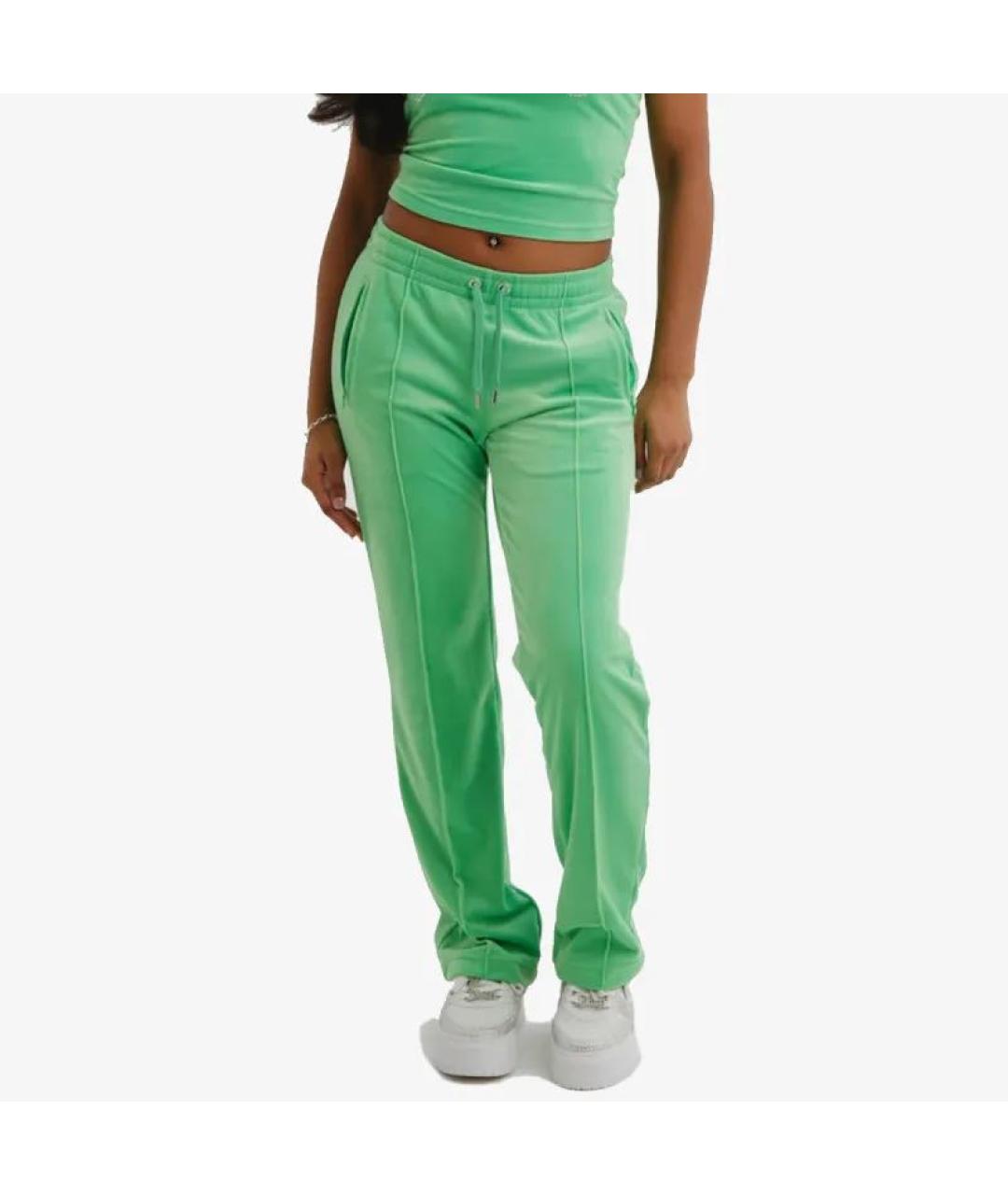 JUICY COUTURE Салатовые велюровые спортивные брюки и шорты, фото 2