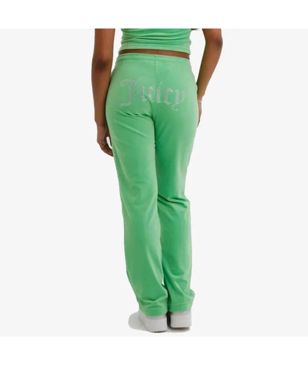 JUICY COUTURE Салатовые велюровые спортивные брюки и шорты, фото 3