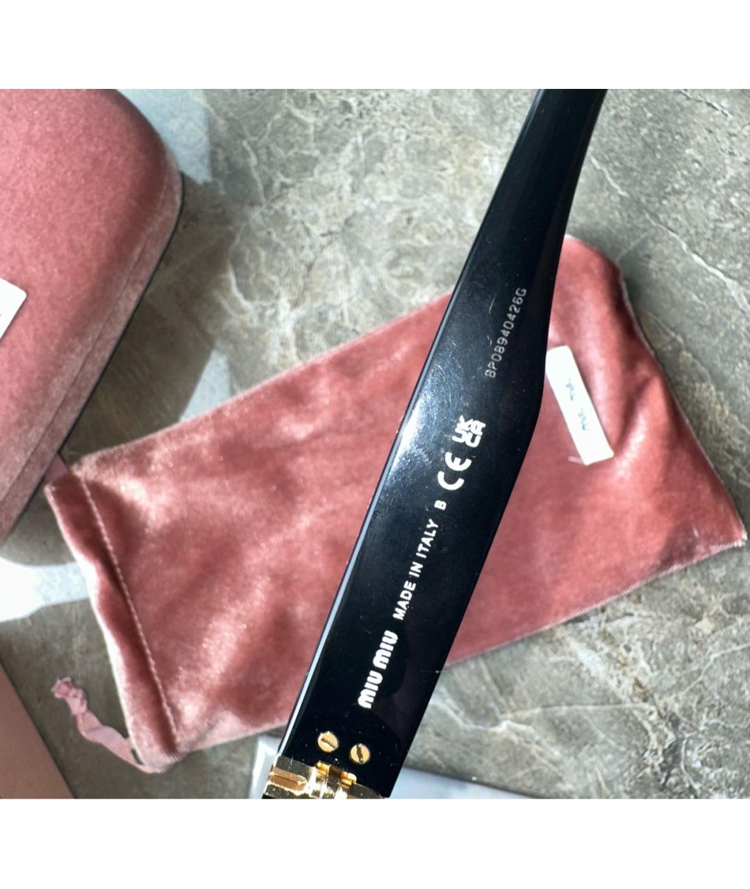 MIU MIU Черные пластиковые солнцезащитные очки, фото 6