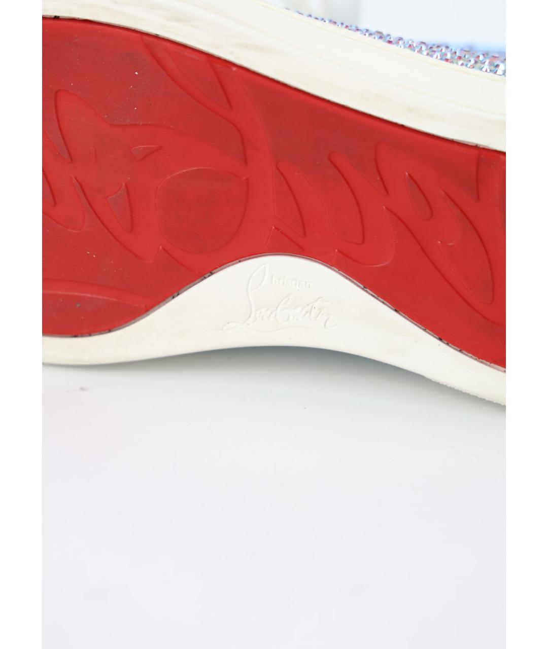 CHRISTIAN LOUBOUTIN Голубые кожаные кеды, фото 5