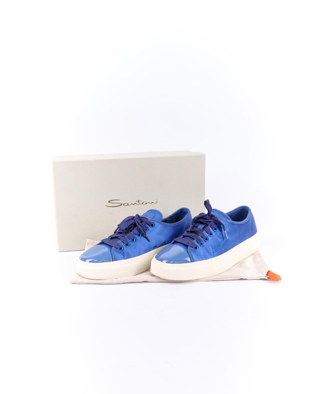 SANTONI Синие текстильные кеды, фото 6
