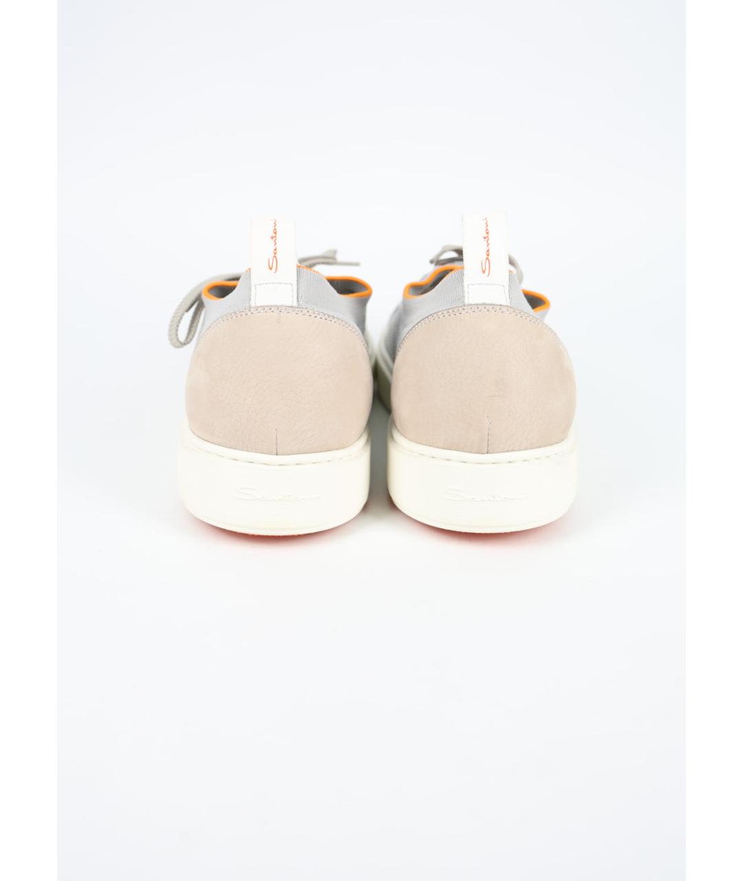 SANTONI Серые текстильные низкие кроссовки / кеды, фото 4