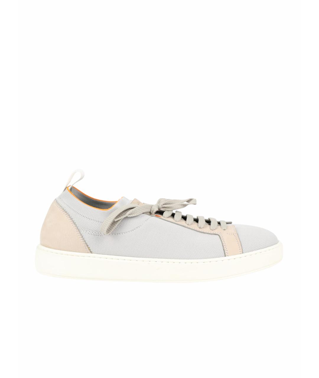SANTONI Серые текстильные низкие кроссовки / кеды, фото 1