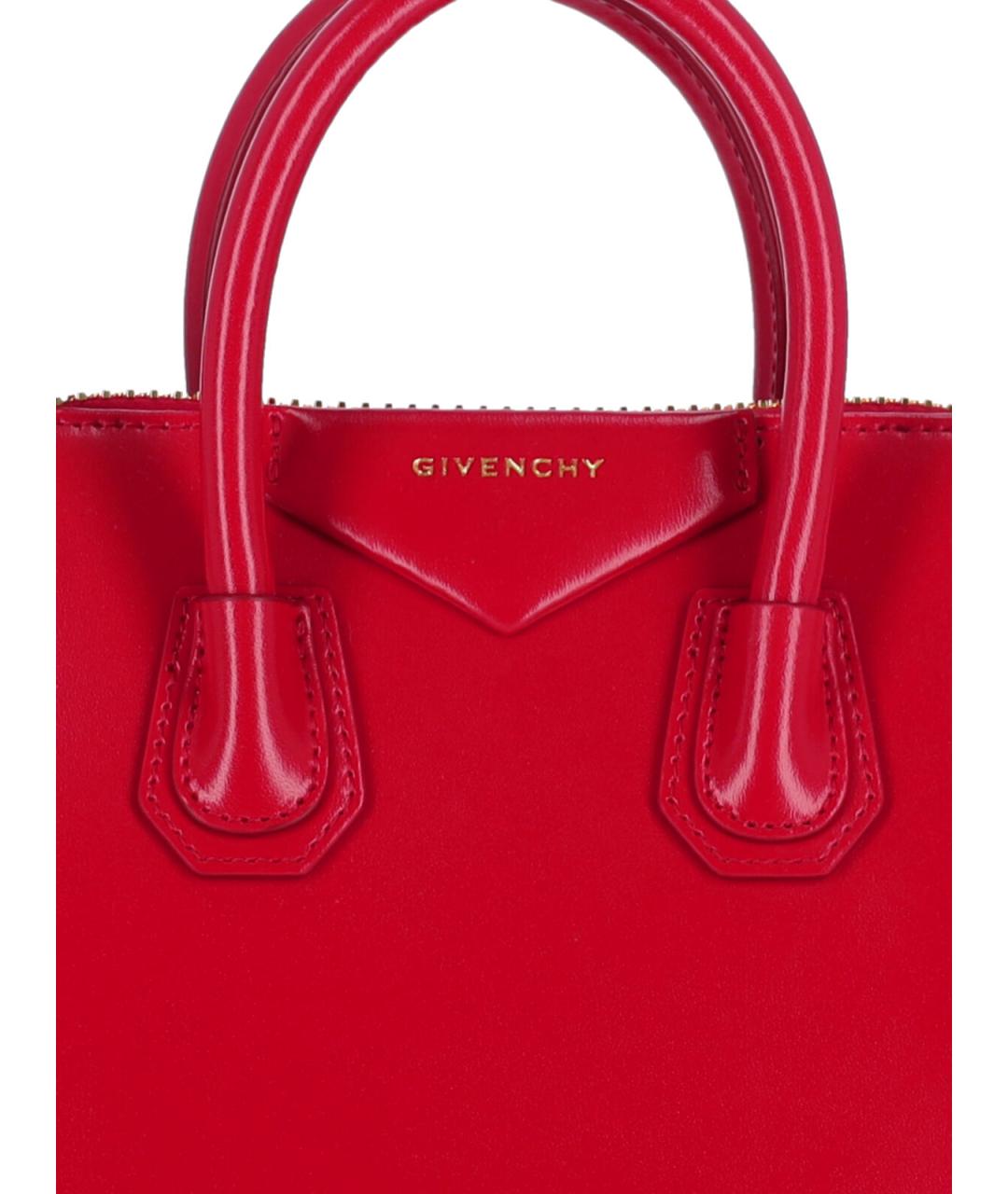GIVENCHY Красная кожаная сумка тоут, фото 4