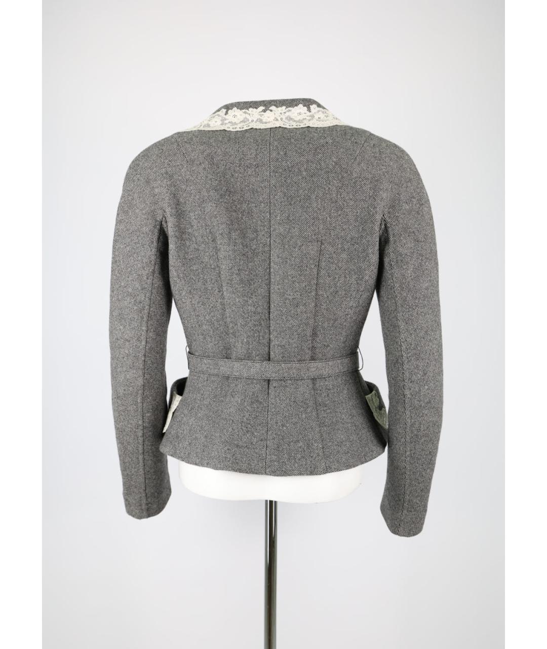 CHRISTIAN DIOR Серый шерстяной костюм с юбками, фото 6