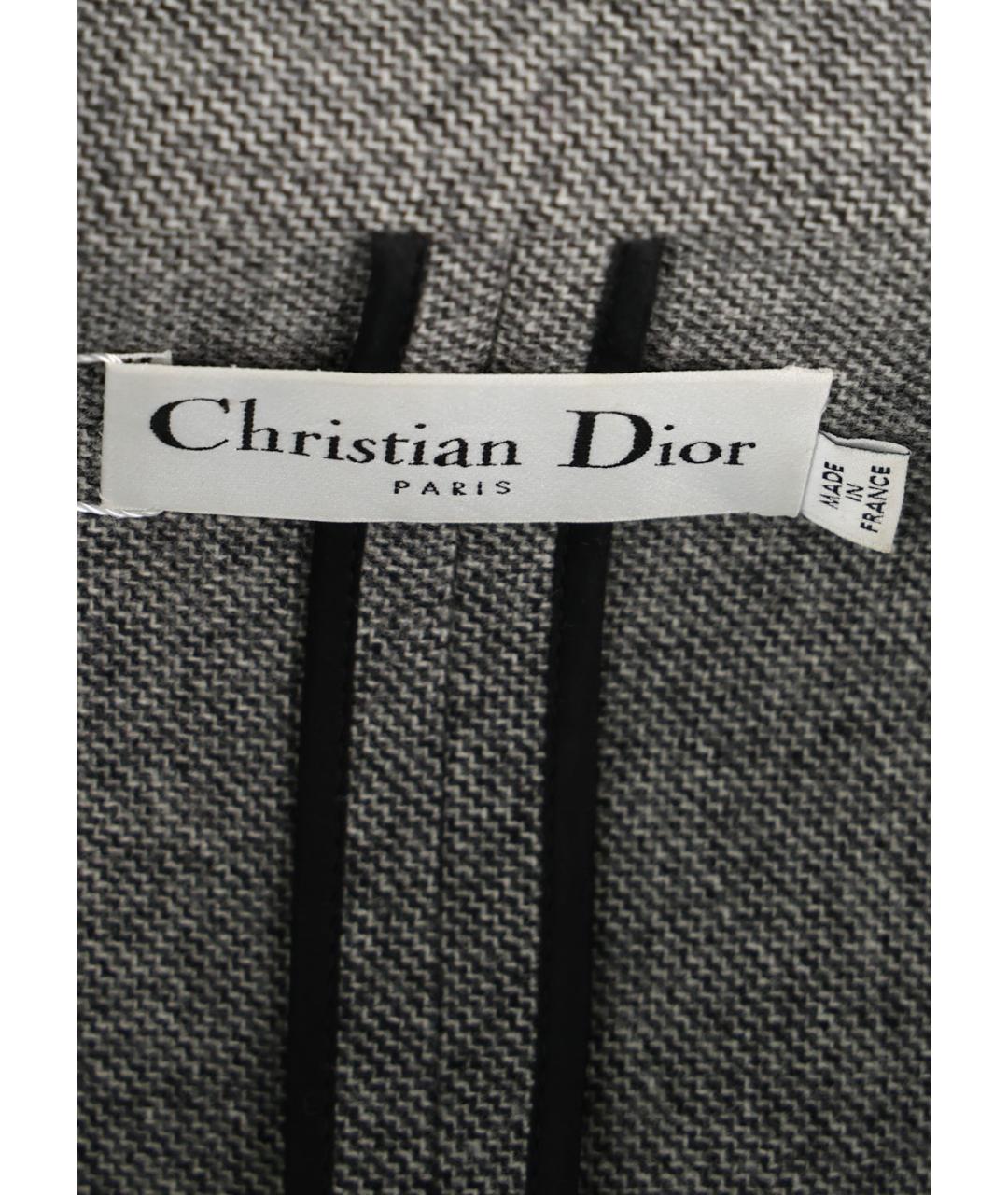 CHRISTIAN DIOR Серый шерстяной костюм с юбками, фото 3