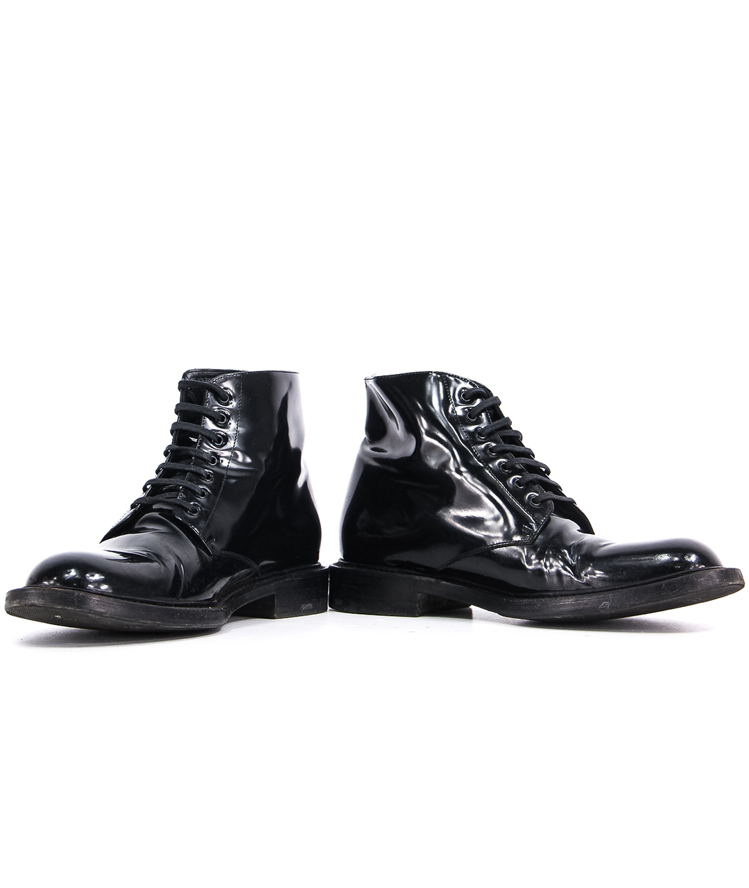 SAINT LAURENT Черные кожаные высокие ботинки, фото 4