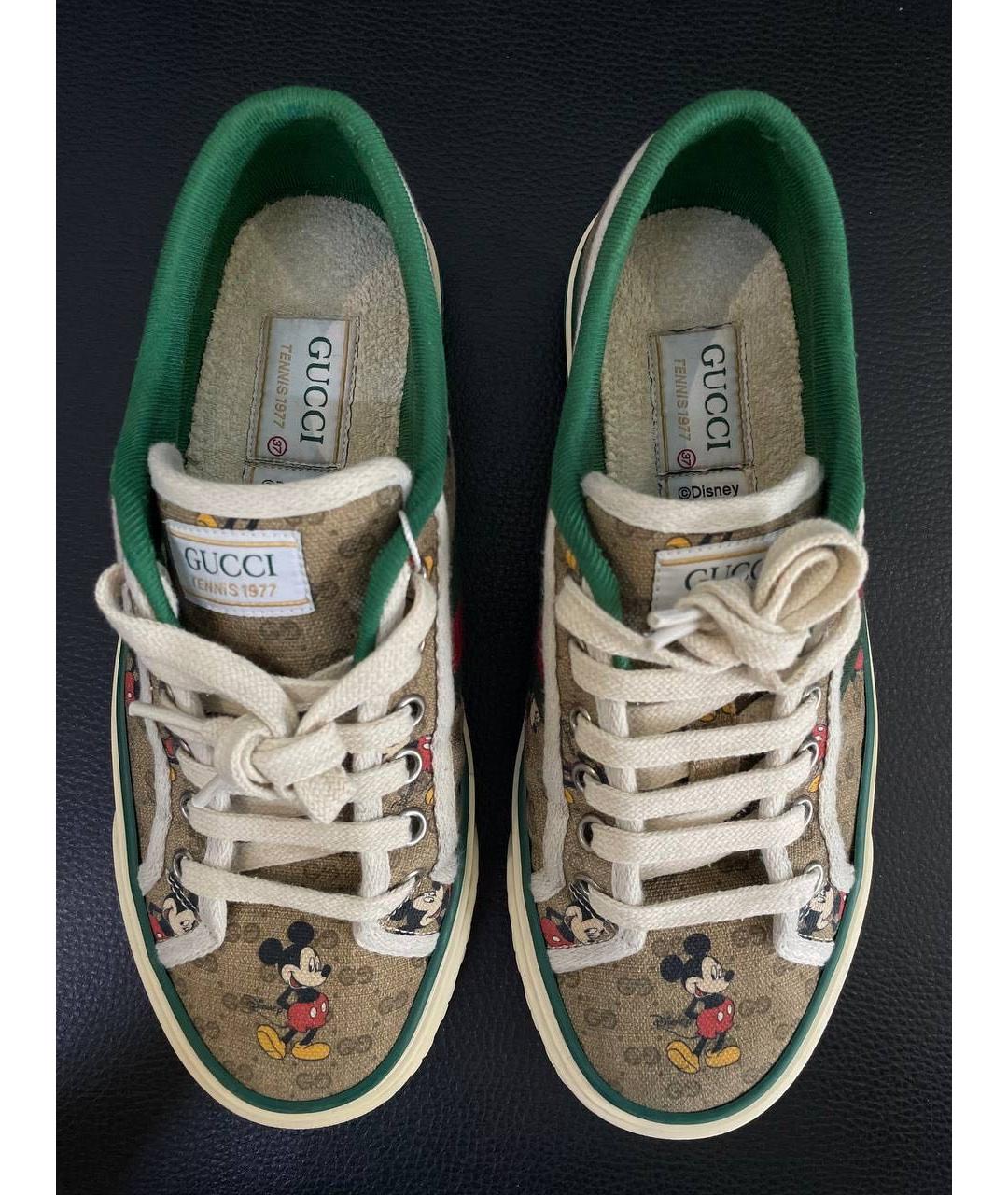 GUCCI Коричневые кеды, фото 3