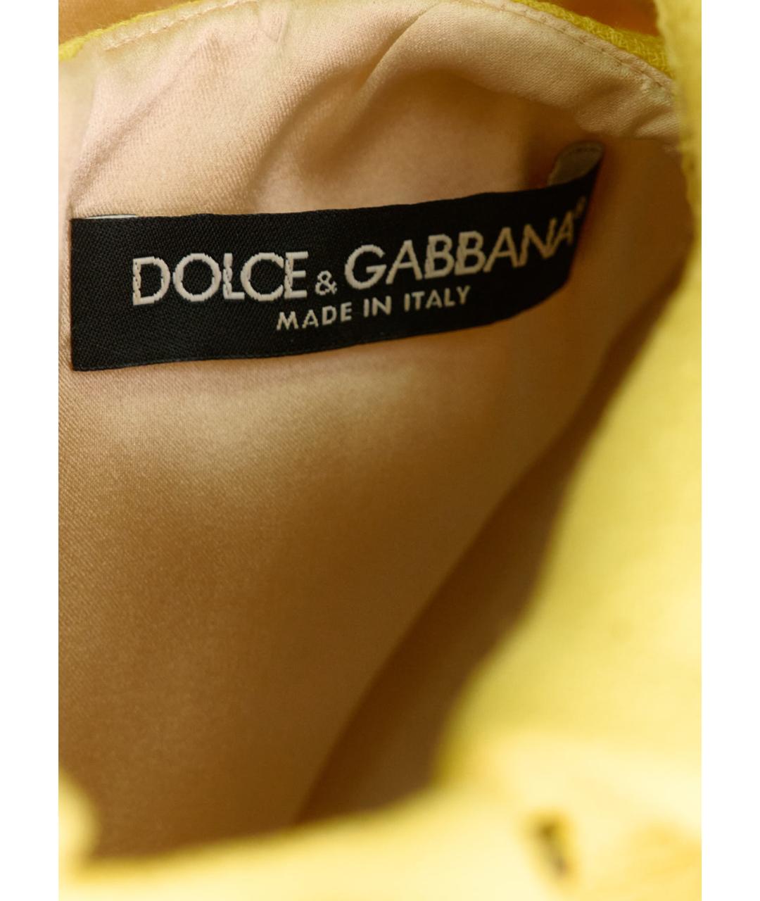 DOLCE&GABBANA Желтый шерстяной костюм с юбками, фото 3
