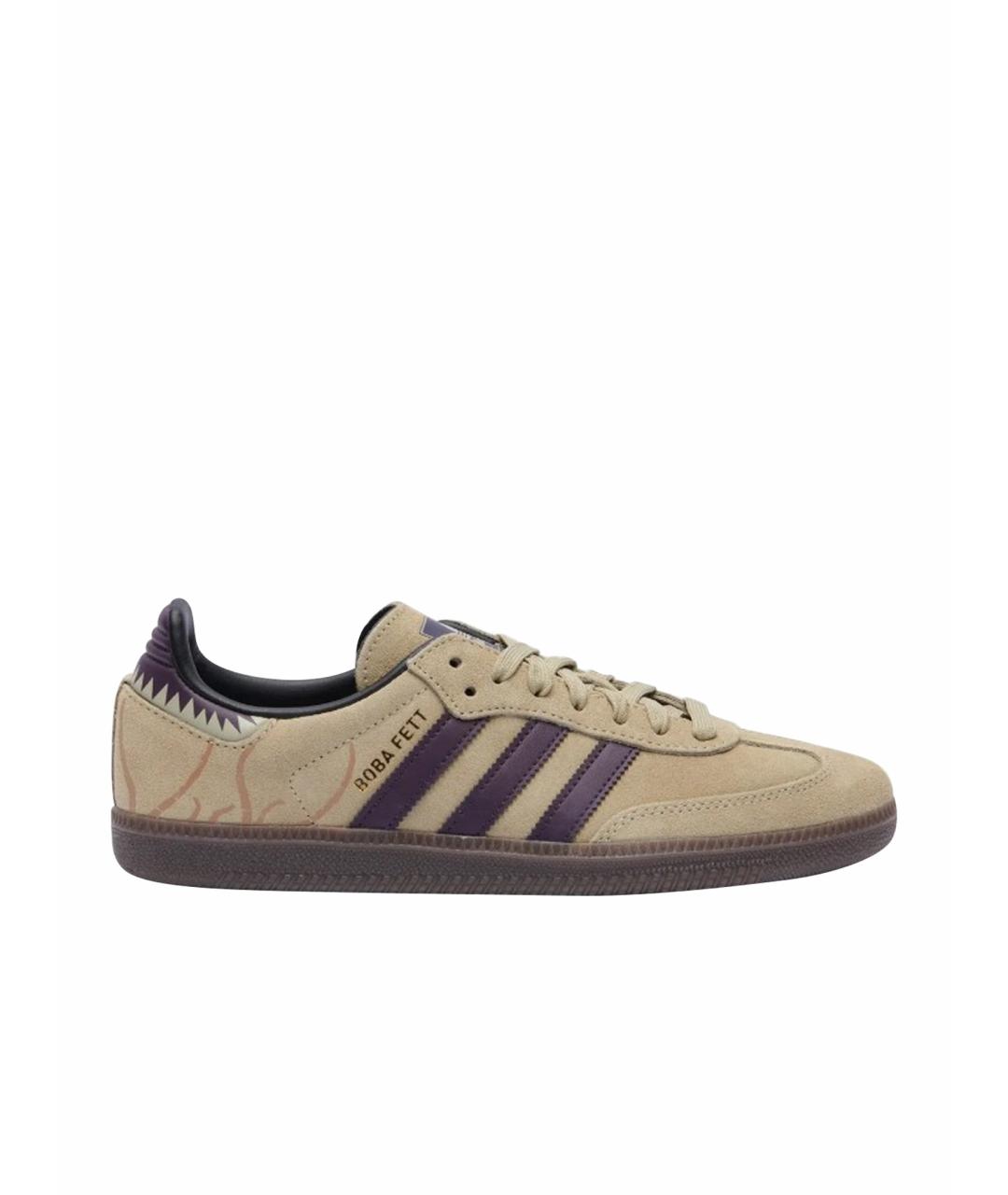 ADIDAS Бежевые замшевые низкие кроссовки / кеды, фото 1