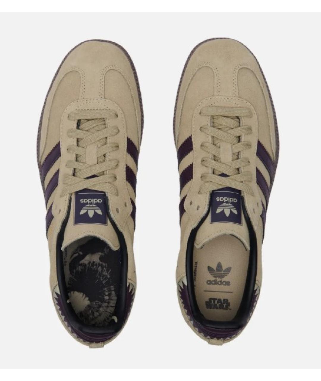 ADIDAS Бежевые замшевые низкие кроссовки / кеды, фото 2