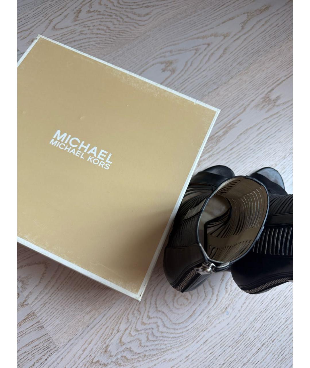 MICHAEL KORS Черные кожаные босоножки, фото 7