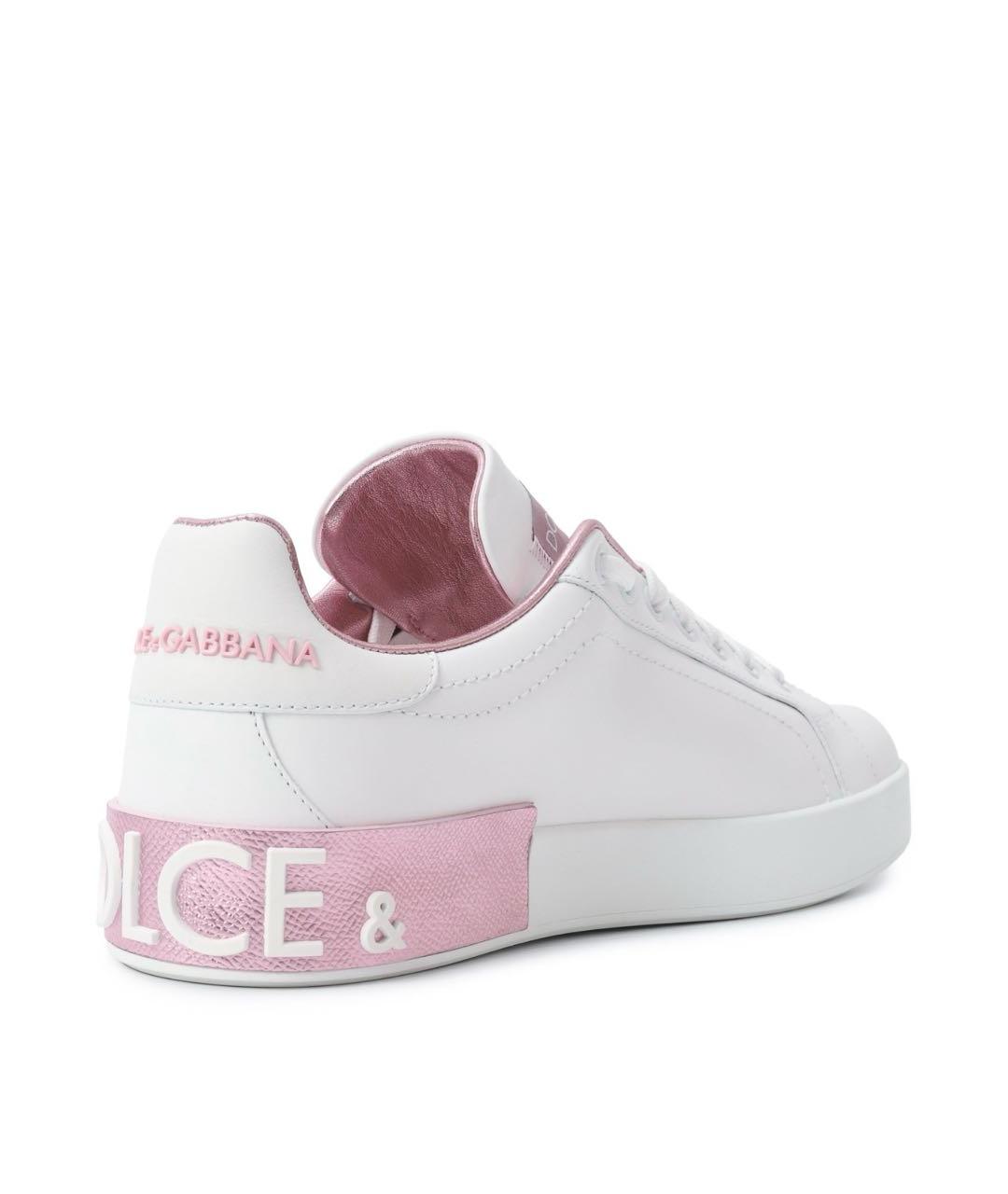 DOLCE&GABBANA Белые кожаные кеды, фото 6
