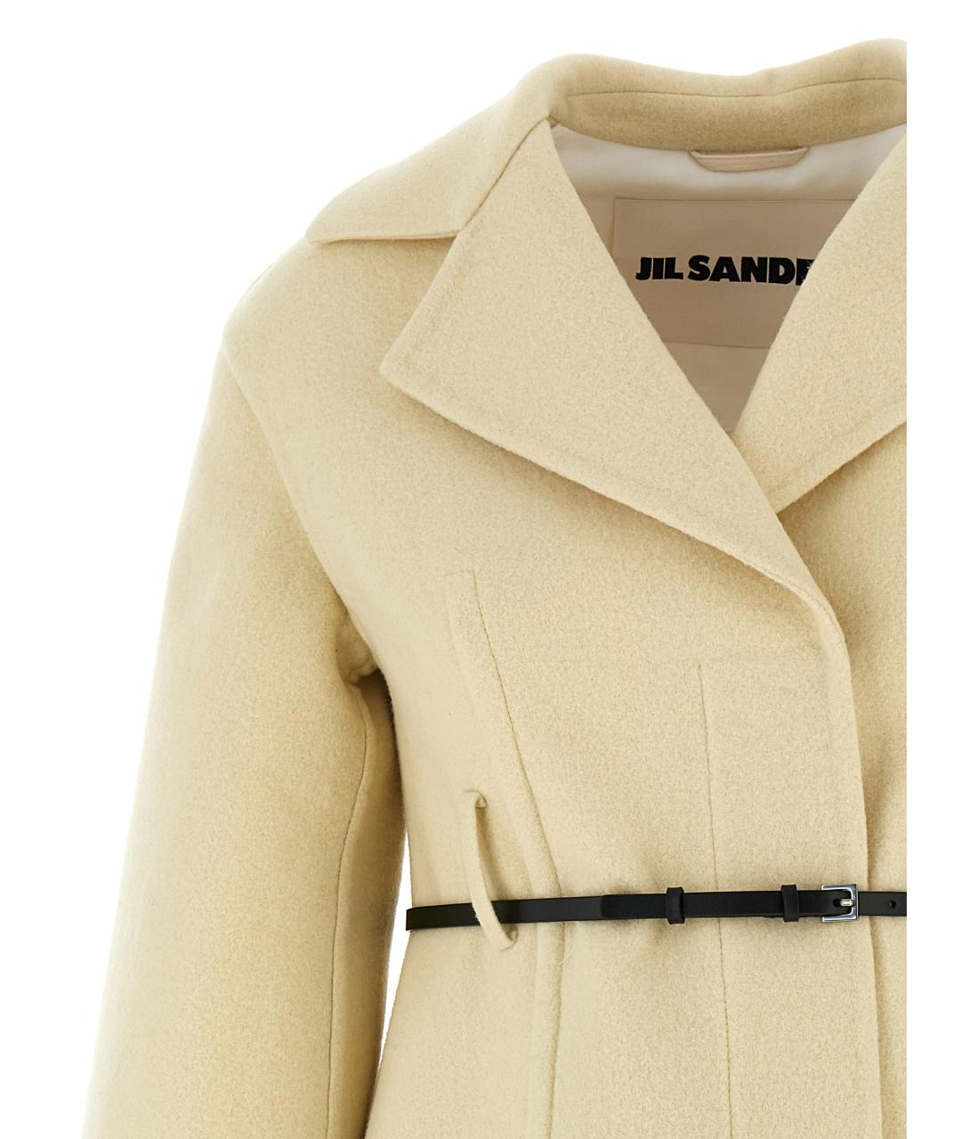 JIL SANDER Бежевое шерстяное пальто, фото 3