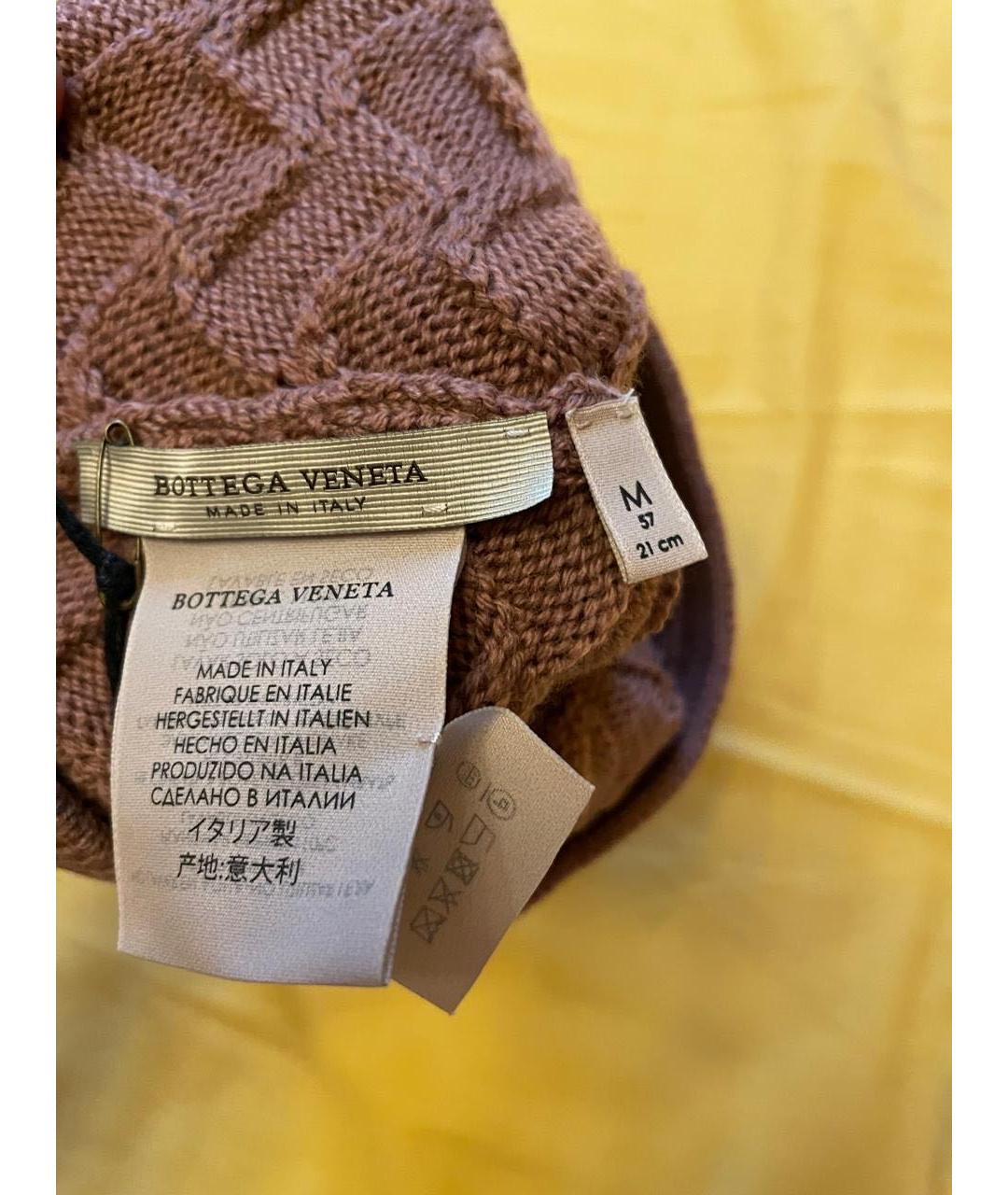 BOTTEGA VENETA Коричневая шерстяная шапка, фото 4