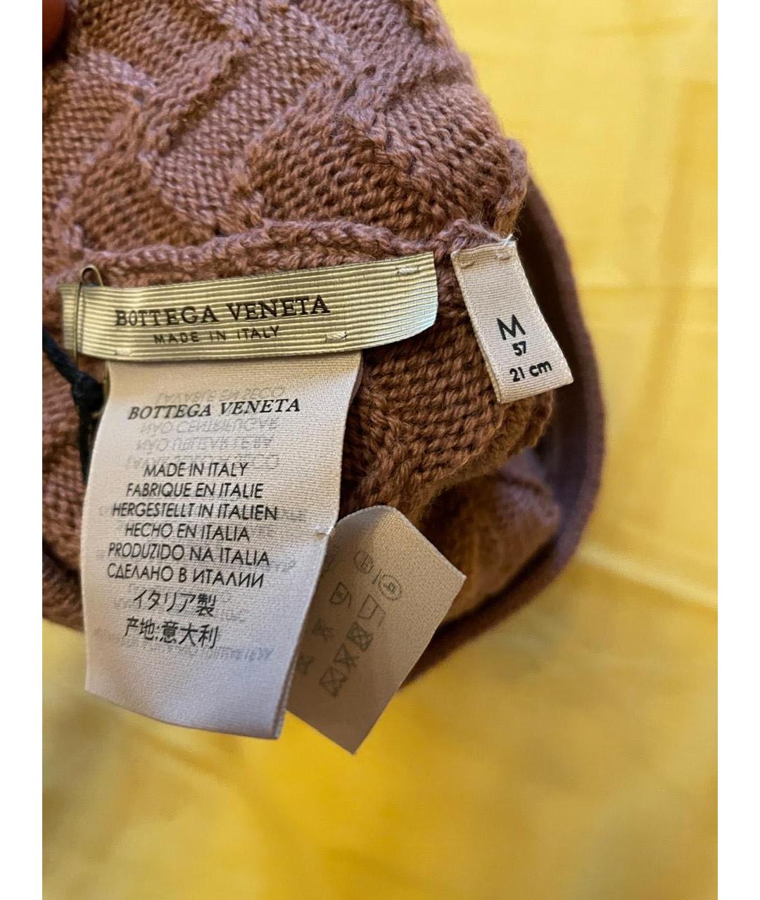 BOTTEGA VENETA Коричневая шерстяная шапка, фото 5