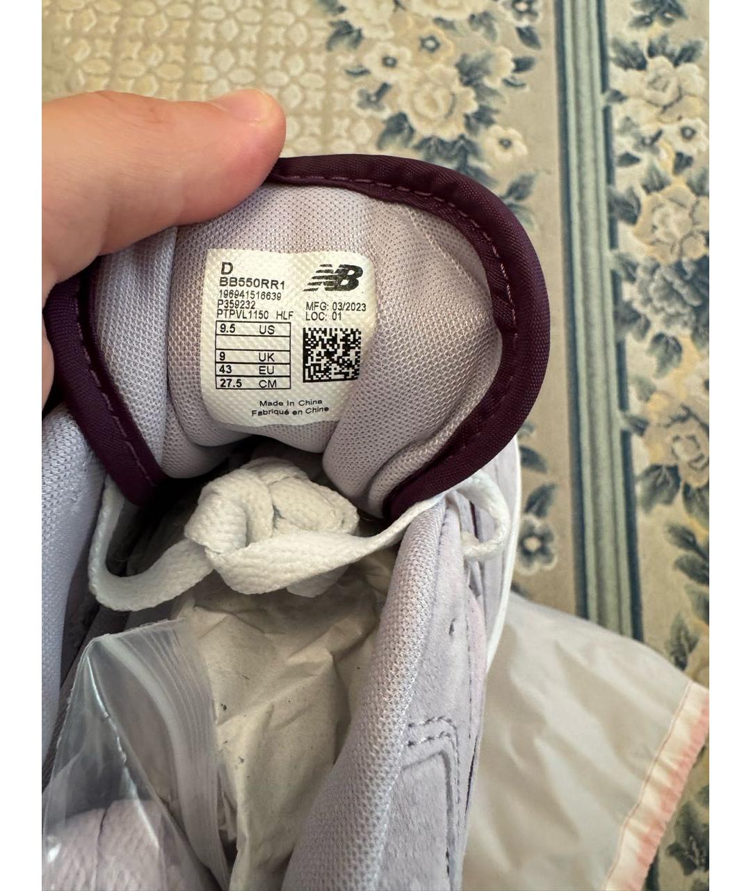NEW BALANCE Фиолетовые низкие кроссовки / кеды из искусственной кожи, фото 7