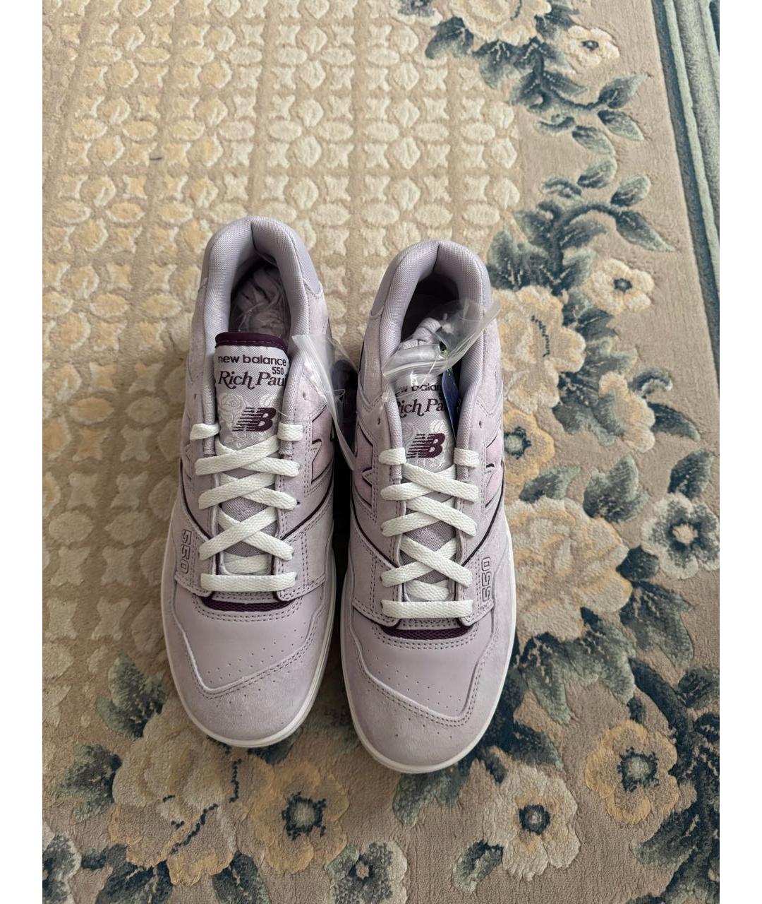 NEW BALANCE Фиолетовые низкие кроссовки / кеды из искусственной кожи, фото 2