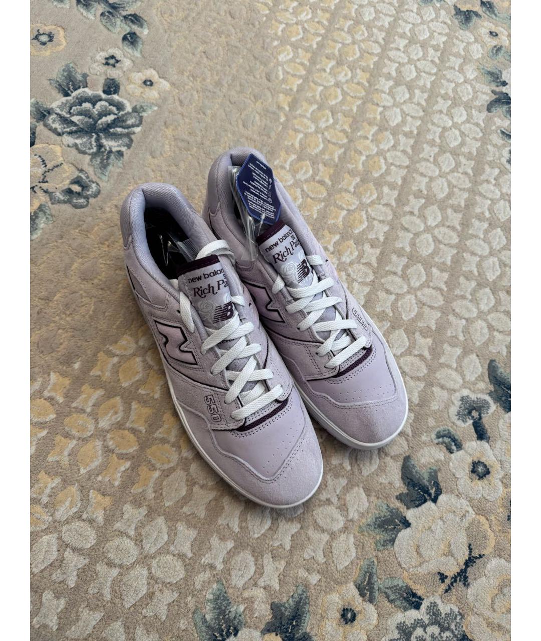 NEW BALANCE Фиолетовые низкие кроссовки / кеды из искусственной кожи, фото 3