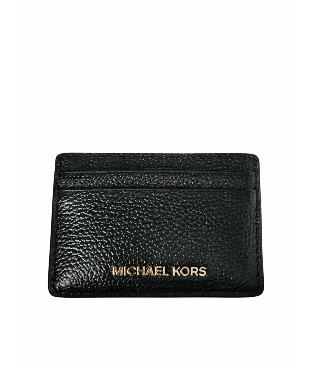 MICHAEL MICHAEL KORS Черный кожаный кардхолдер, фото 1