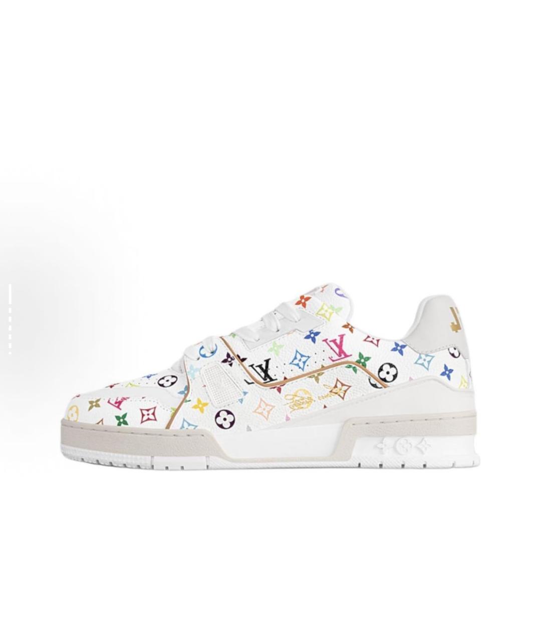 LOUIS VUITTON Белые кожаные кроссовки, фото 2