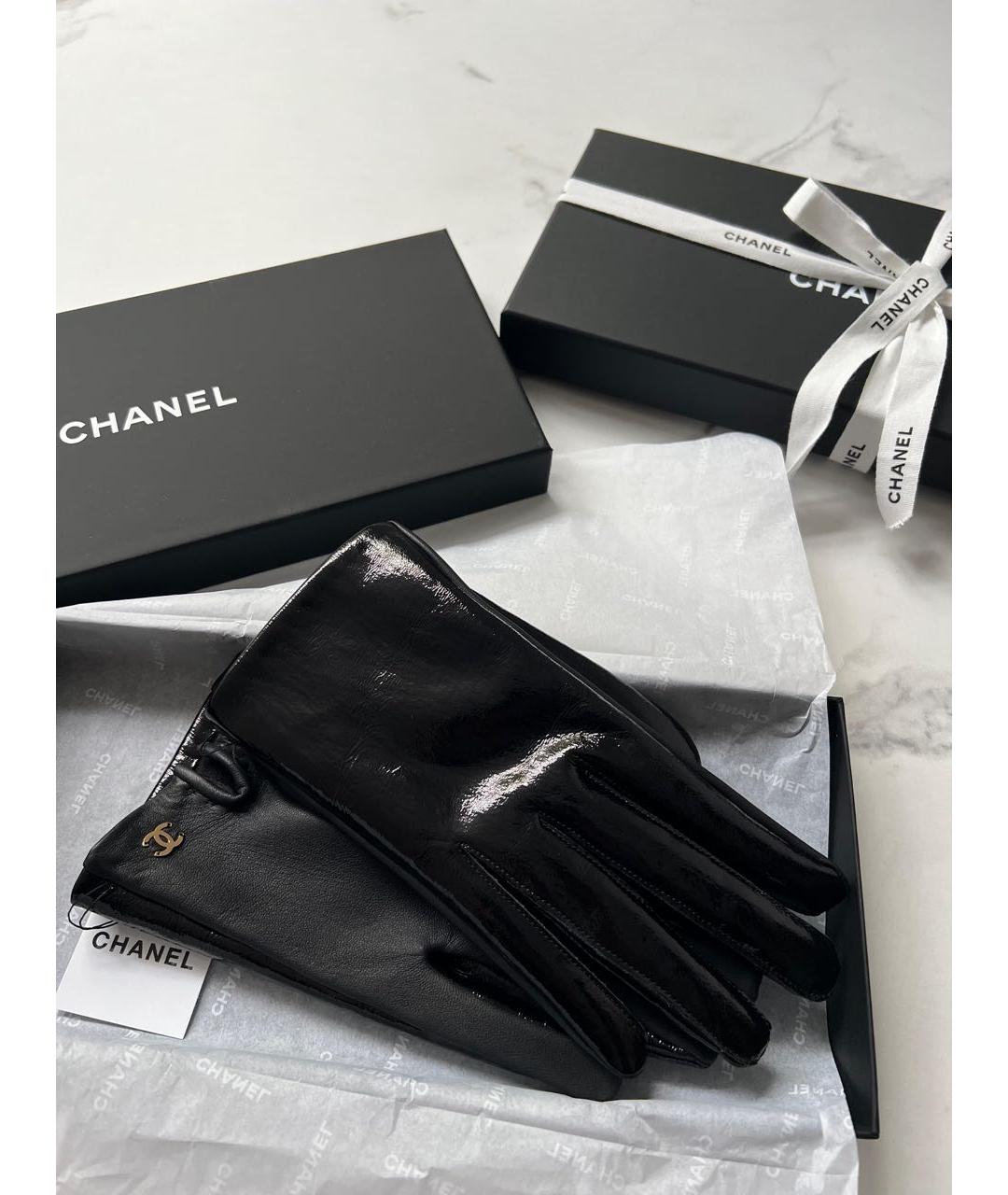 CHANEL Черные кожаные перчатки, фото 5