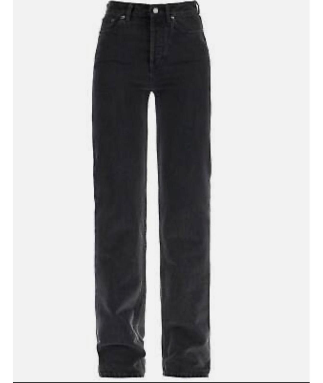 SAINT LAURENT Черные хлопковые прямые джинсы, фото 7