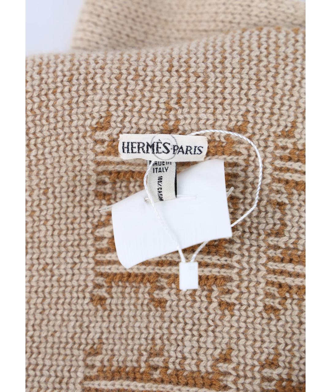HERMES Бежевая кашемировая шапка, фото 7