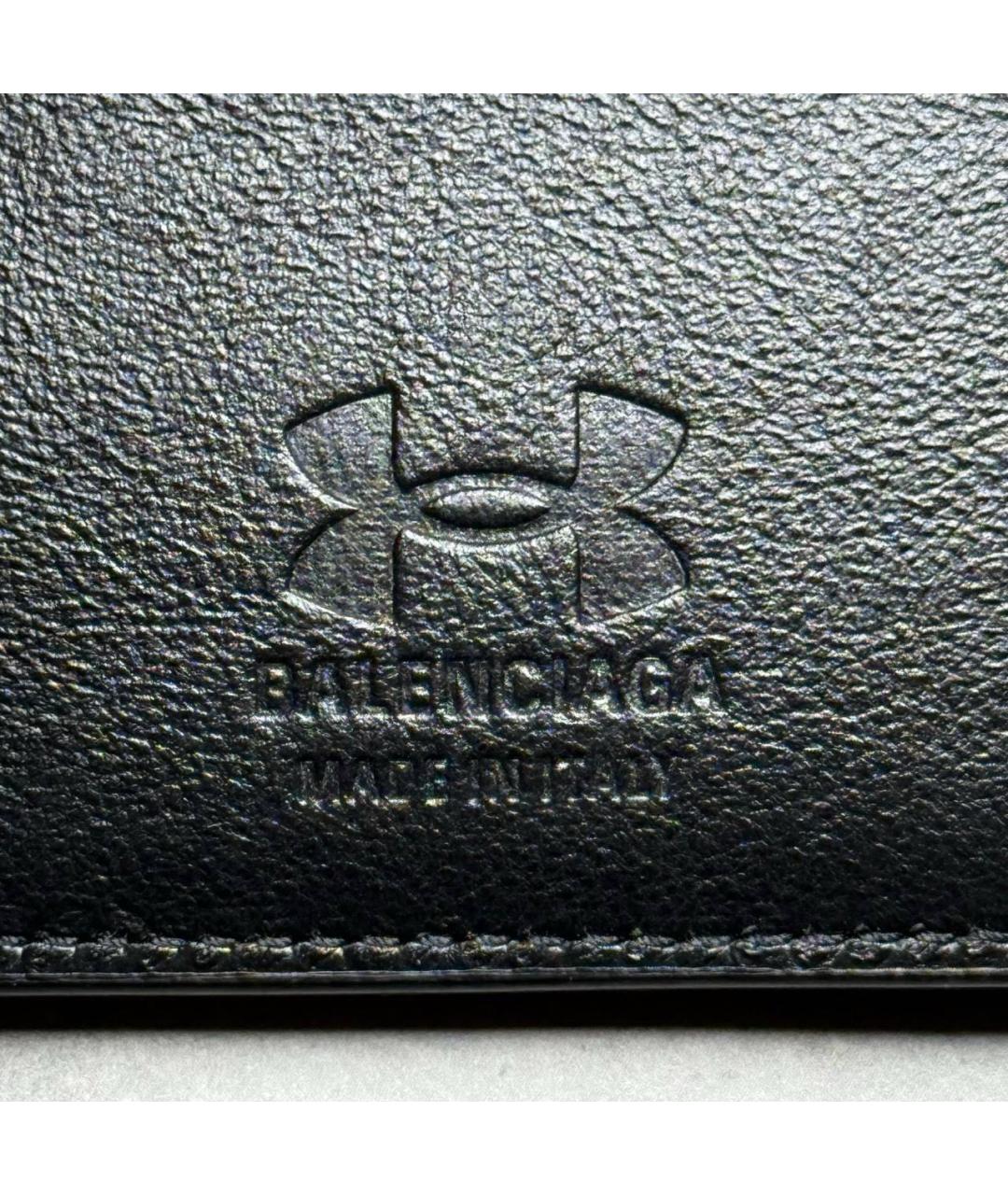 BALENCIAGA Черный кожаный кошелек, фото 7