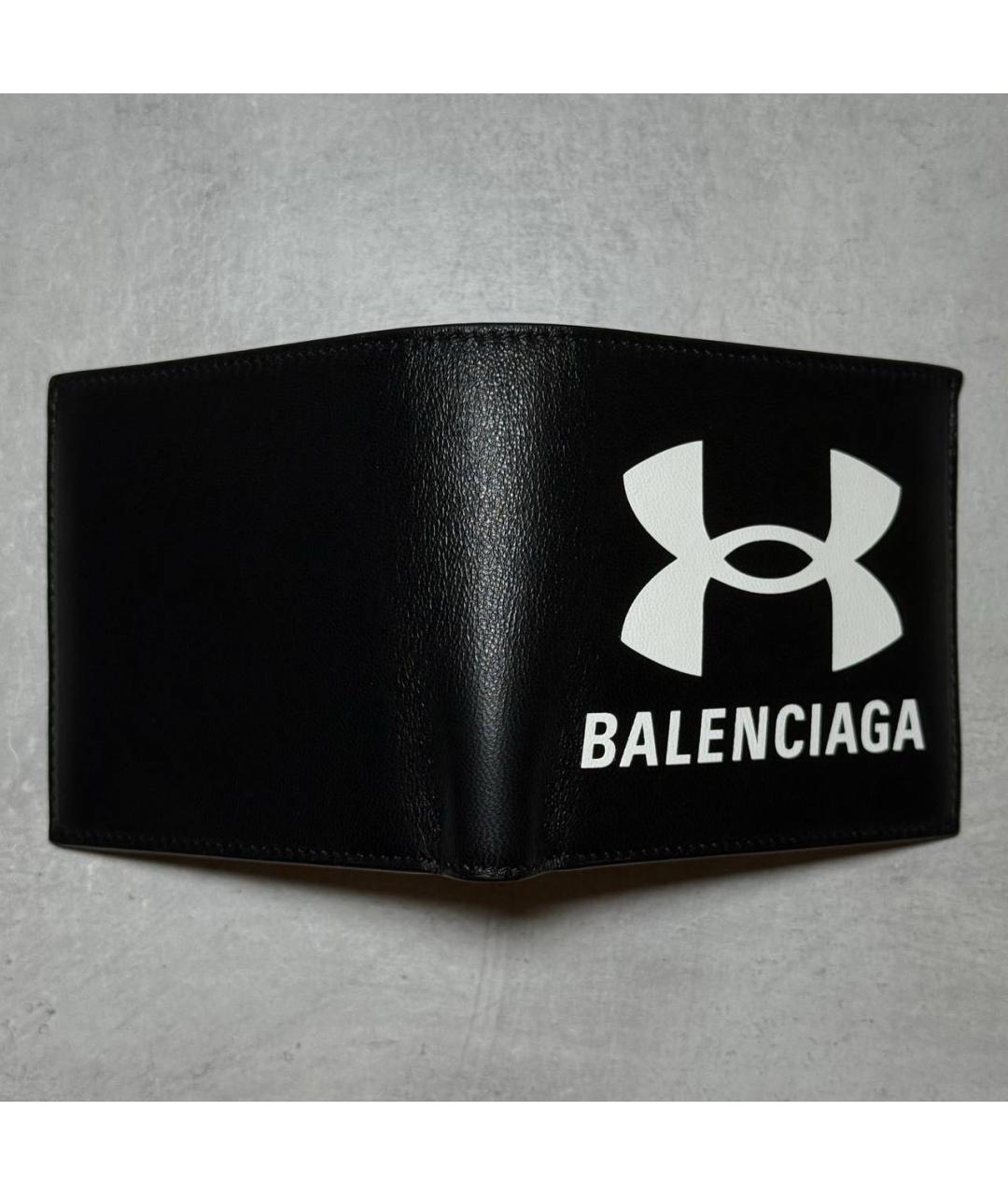 BALENCIAGA Черный кожаный кошелек, фото 6