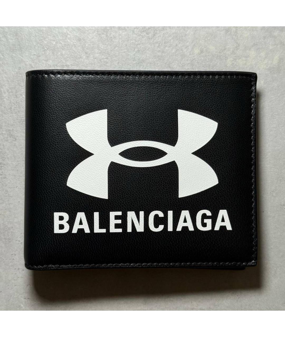 BALENCIAGA Черный кожаный кошелек, фото 9
