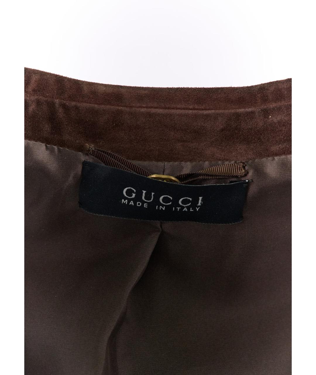 GUCCI Коричневый замшевый костюм с брюками, фото 6