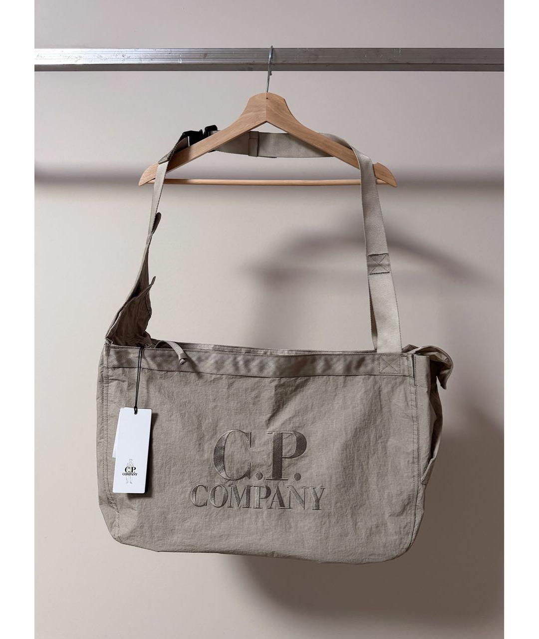 CP COMPANY Бежевая синтетическая сумка на плечо, фото 5