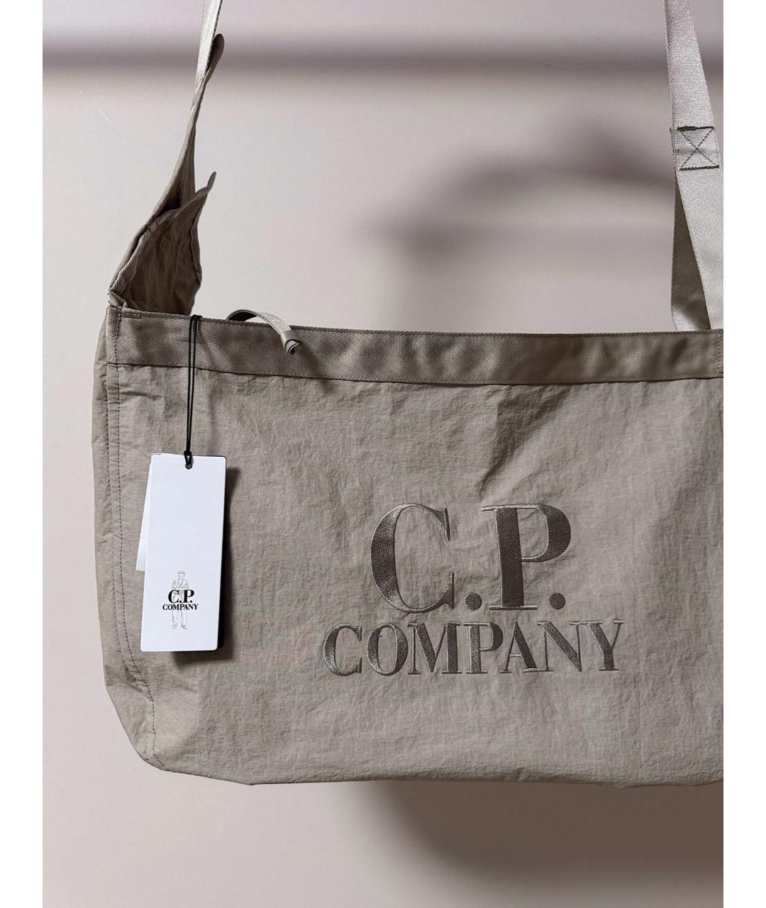 CP COMPANY Бежевая синтетическая сумка на плечо, фото 2