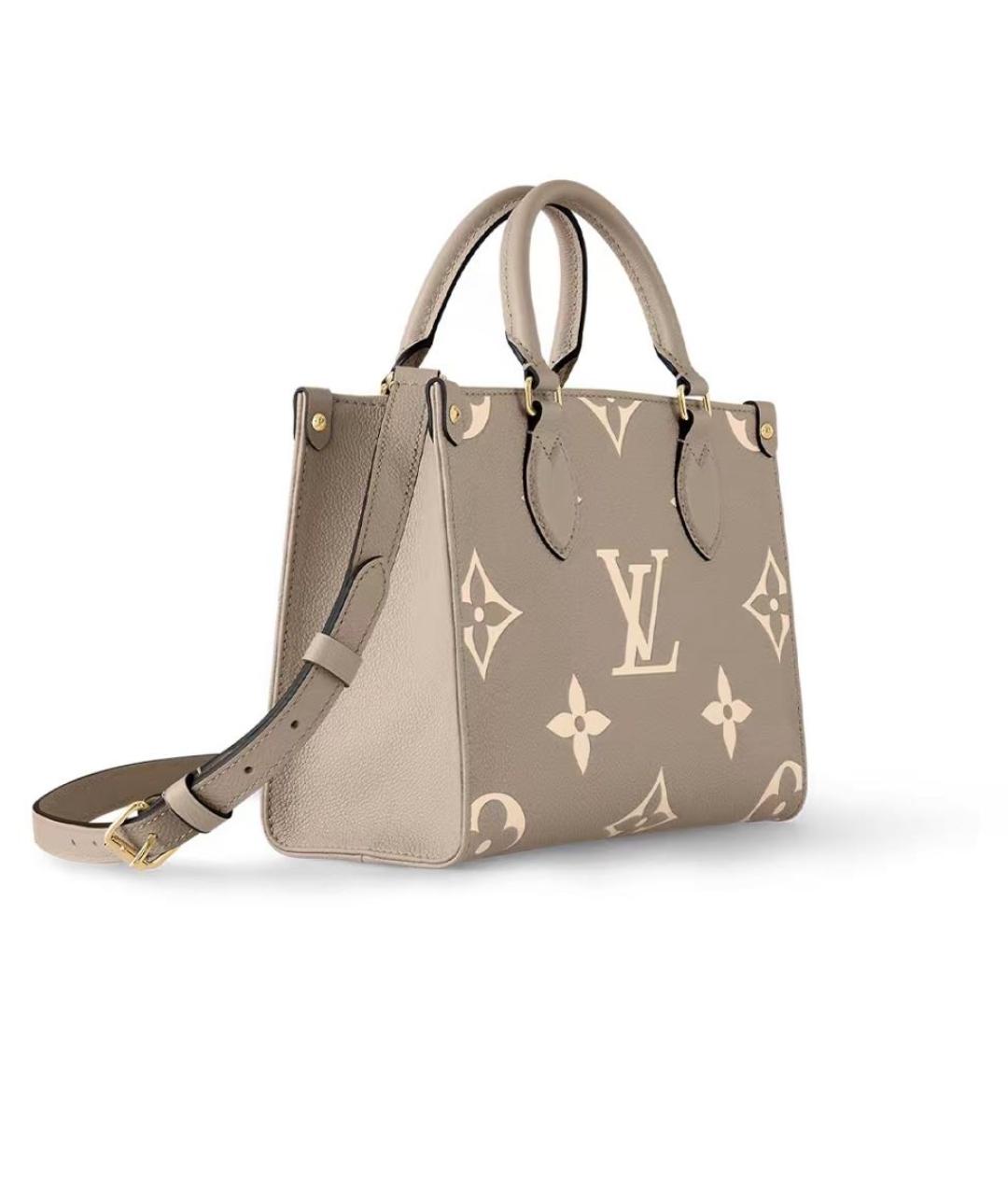 LOUIS VUITTON Бежевая кожаная сумка через плечо, фото 2