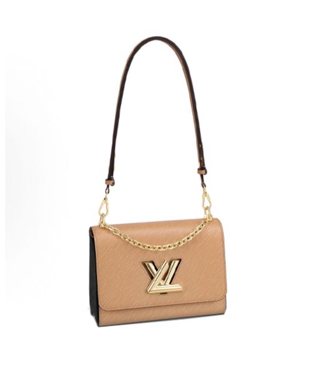 LOUIS VUITTON Бежевая кожаная сумка через плечо, фото 3