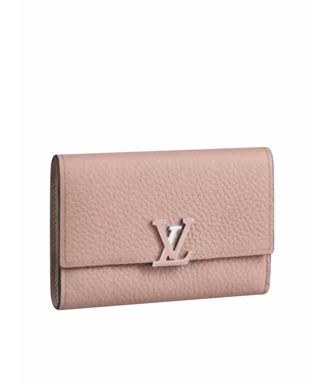 LOUIS VUITTON Розовый кожаный кошелек, фото 1
