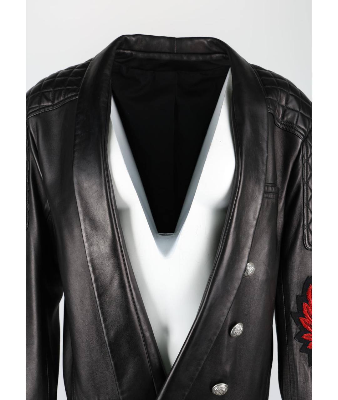 BALMAIN Черная кожаная куртка, фото 4