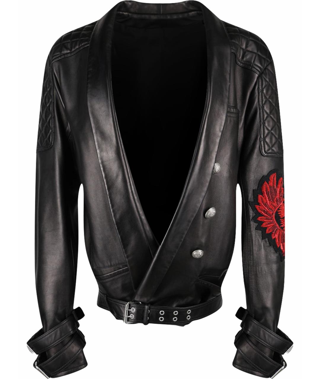 BALMAIN Черная кожаная куртка, фото 1