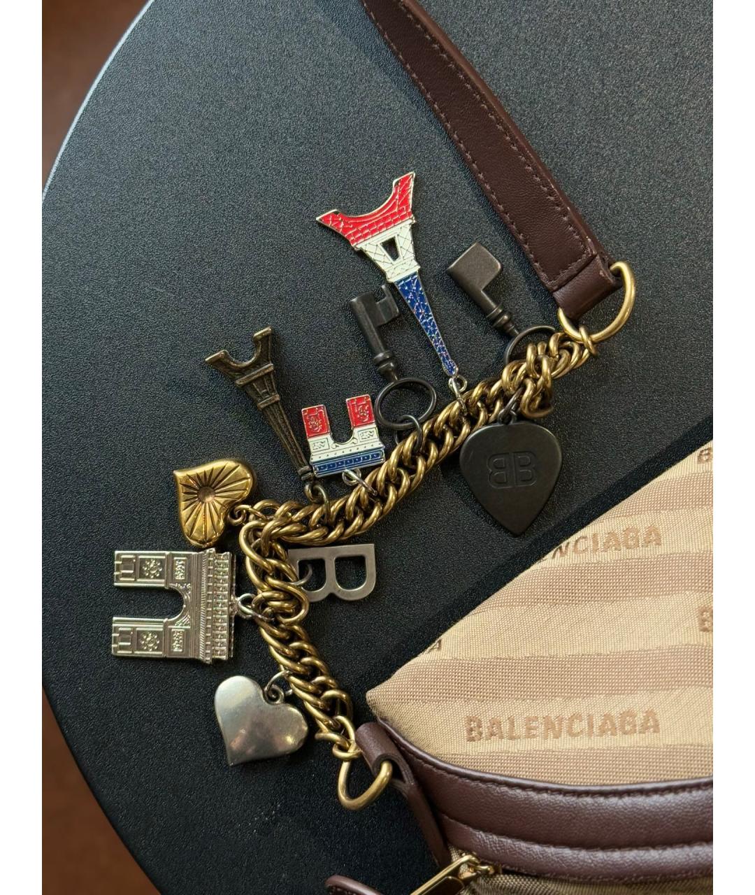BALENCIAGA Коричневая деним поясная сумка, фото 4
