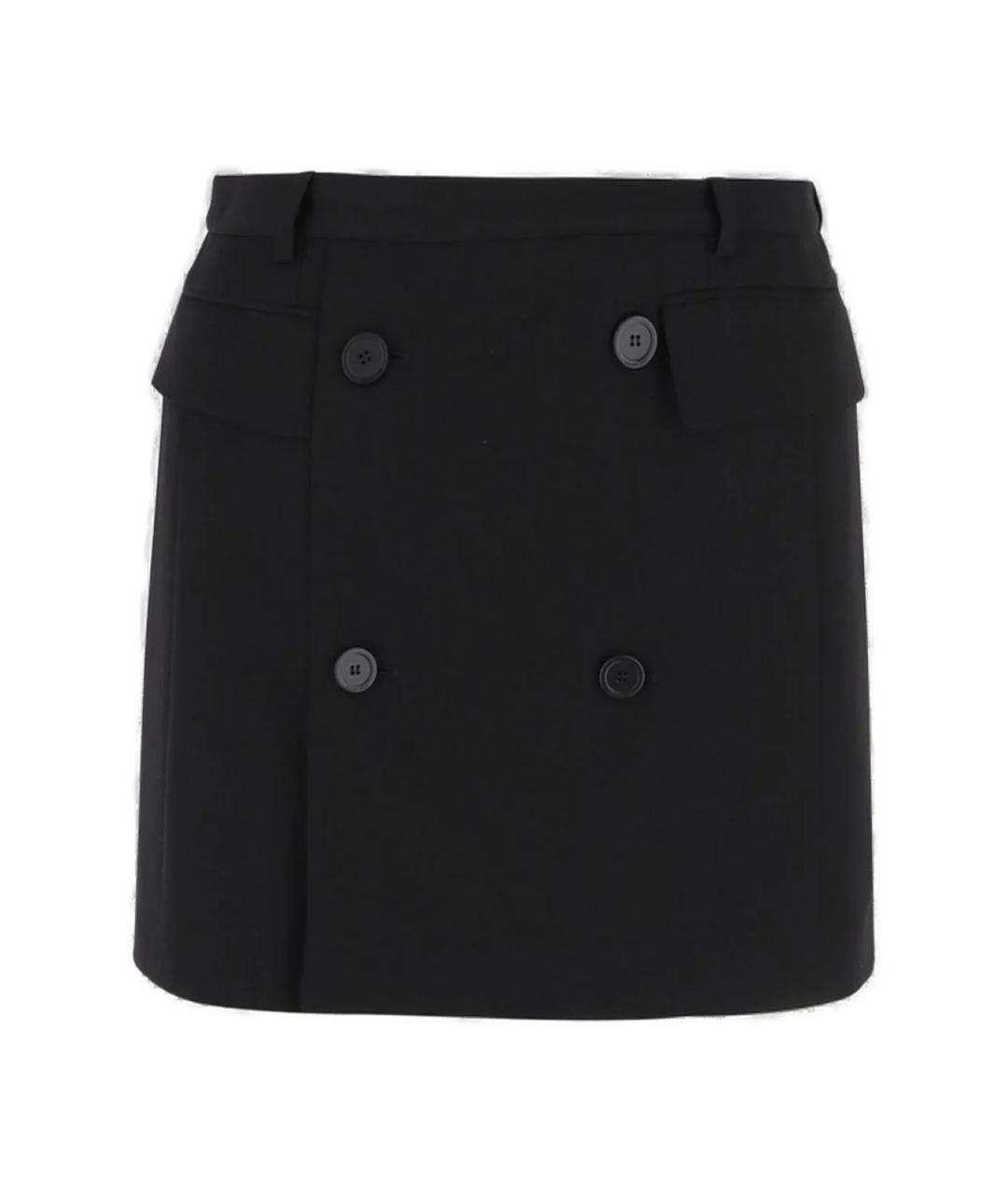 BALENCIAGA Черная вискозная юбка мини, фото 1