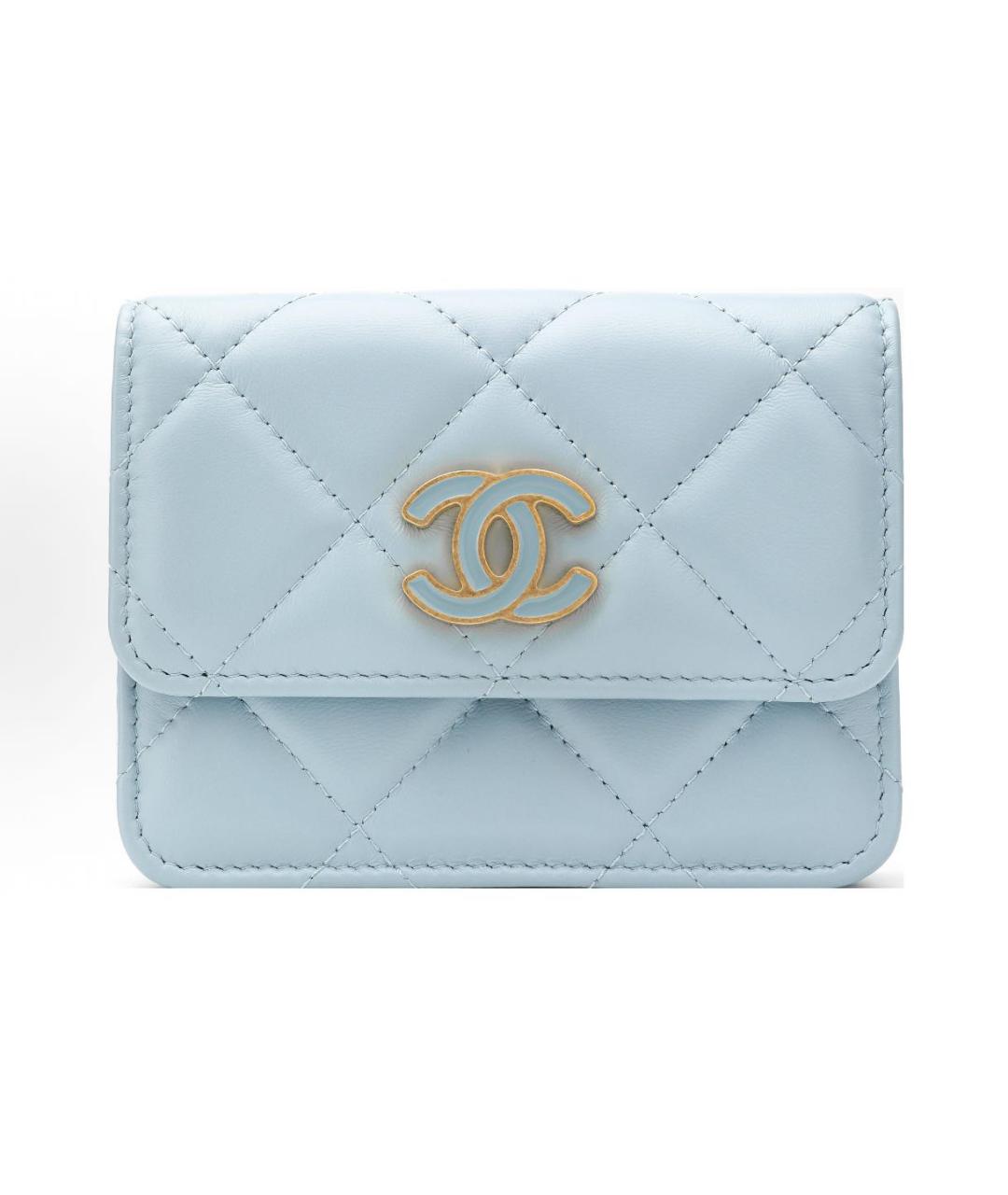 CHANEL Голубая кожаная поясная сумка, фото 3