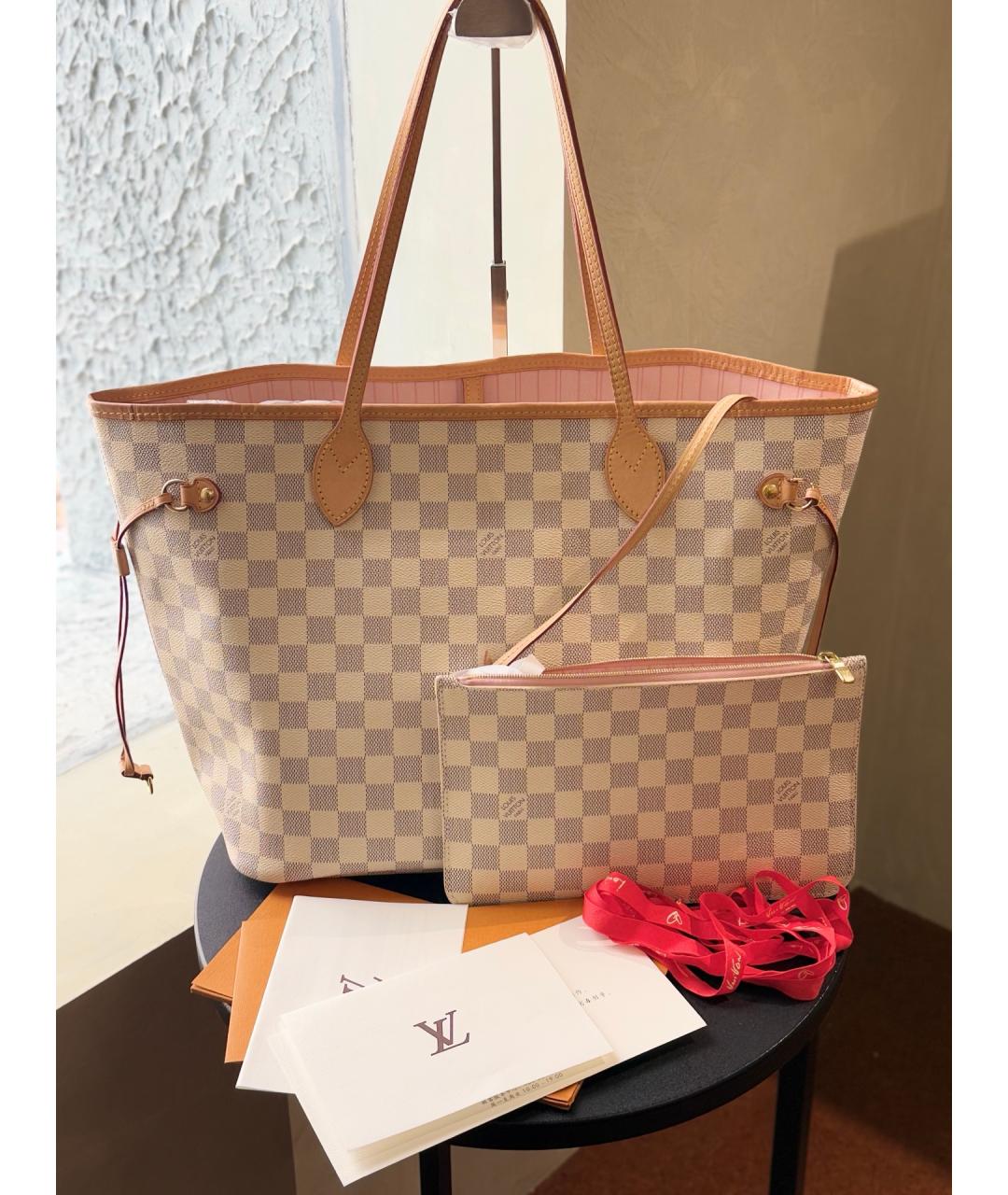 LOUIS VUITTON Бежевая сумка тоут из искусственной кожи, фото 8