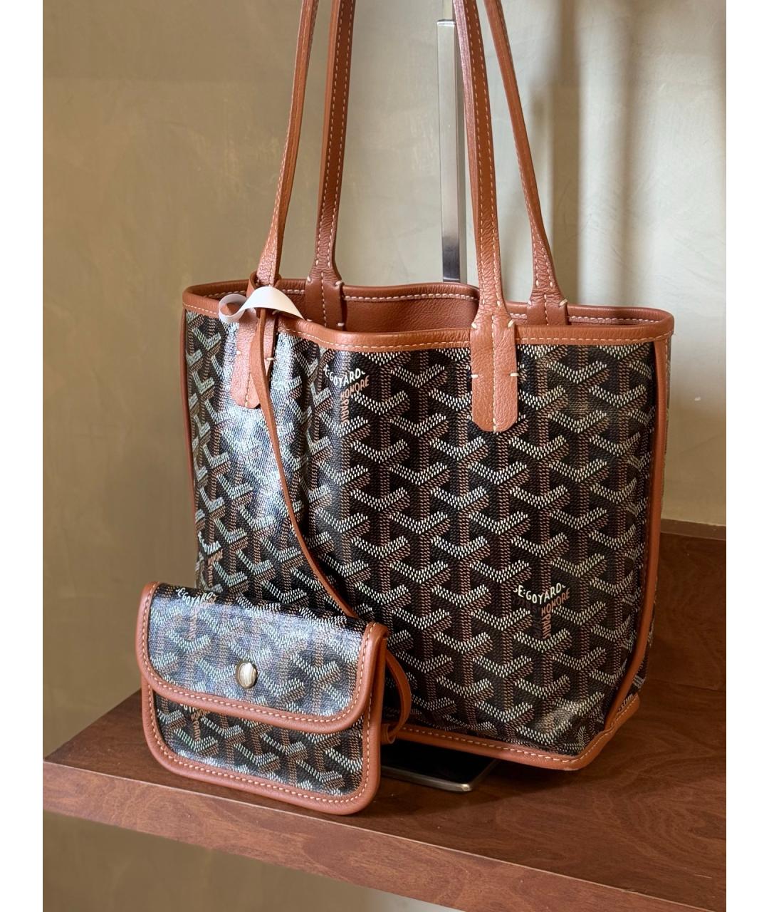 GOYARD Коричневая сумка тоут из искусственной кожи, фото 2