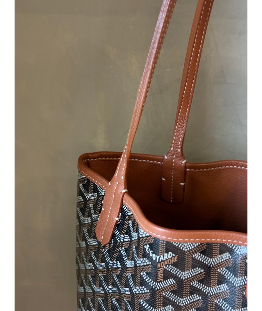 GOYARD Коричневая сумка тоут из искусственной кожи, фото 6